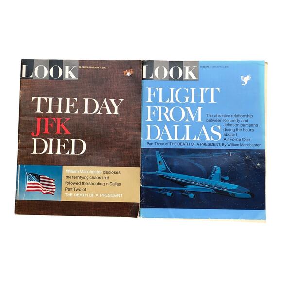 Lot of 2 LOOK Magazine February 1967 The Day JFK Died & Flight From Dallas - Picture 1 of 8